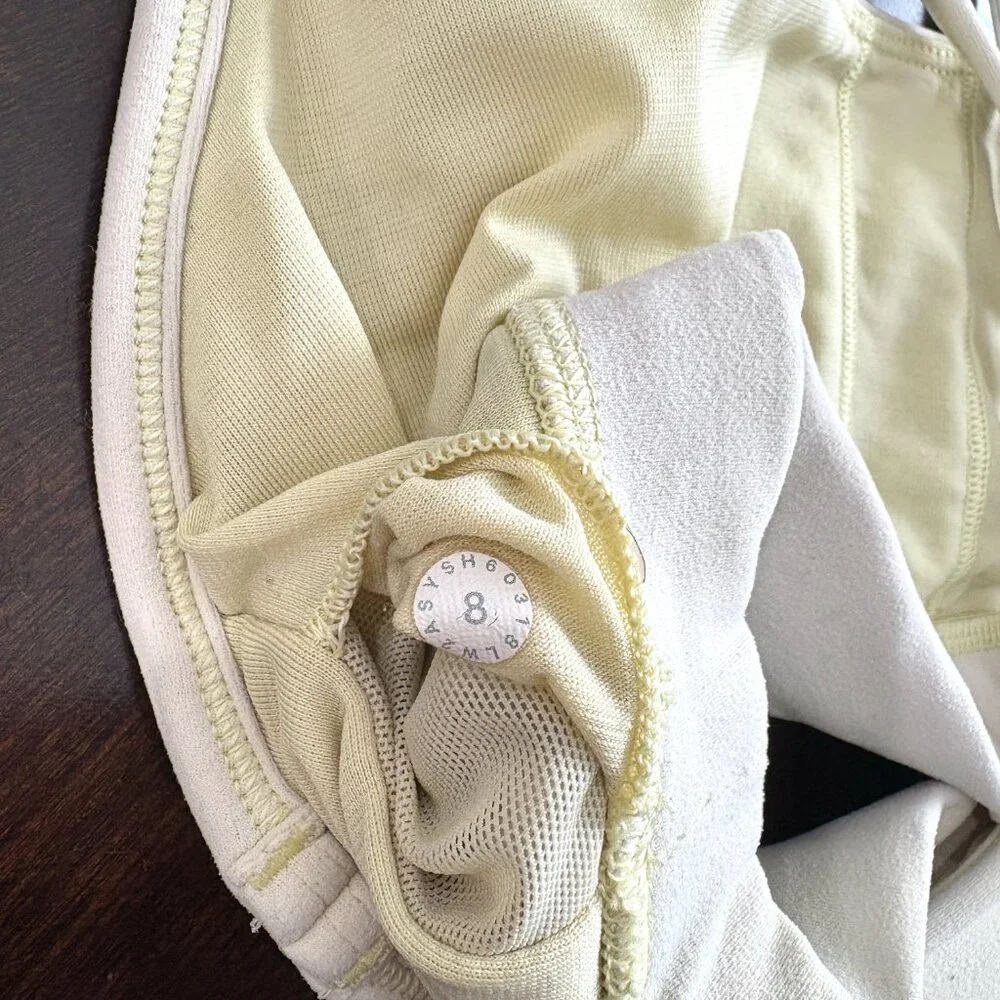 Lululemon Flow Y Sports Bra Size 8 Sheer Lemon Yoga Gym Activewear